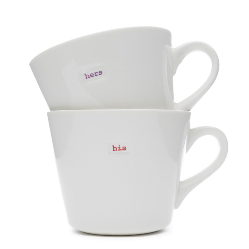 'His & Hers' Set of 2 Bucket Mugs, 350ml-0