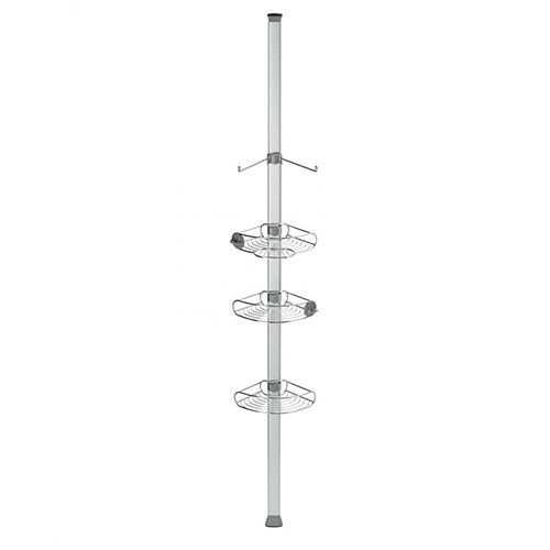 Tension shower caddy, Silver-0