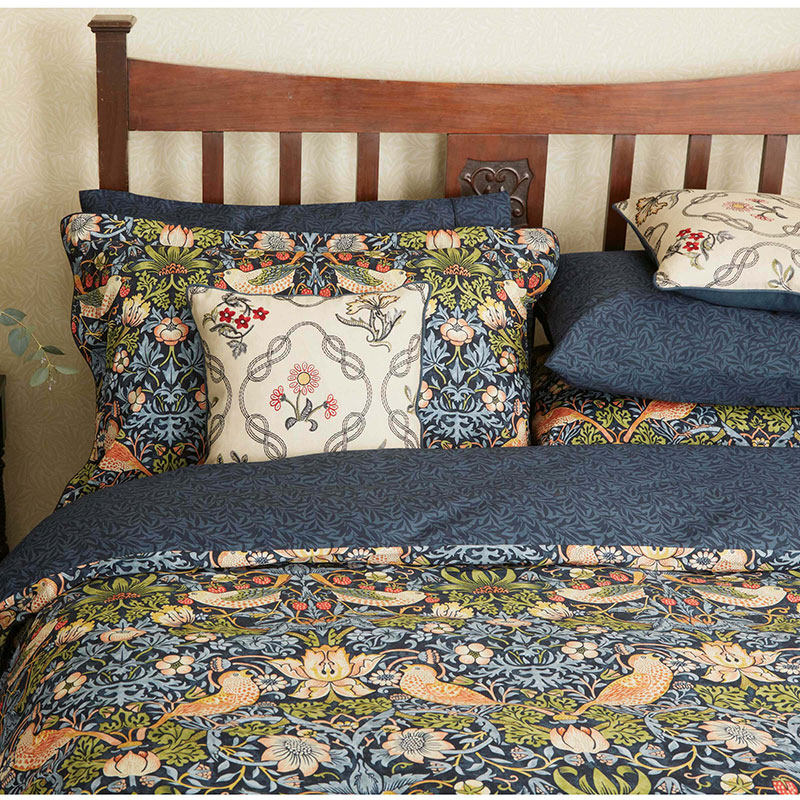 Strawberry Thief Duvet Cover Set, Super King, Indigo-0