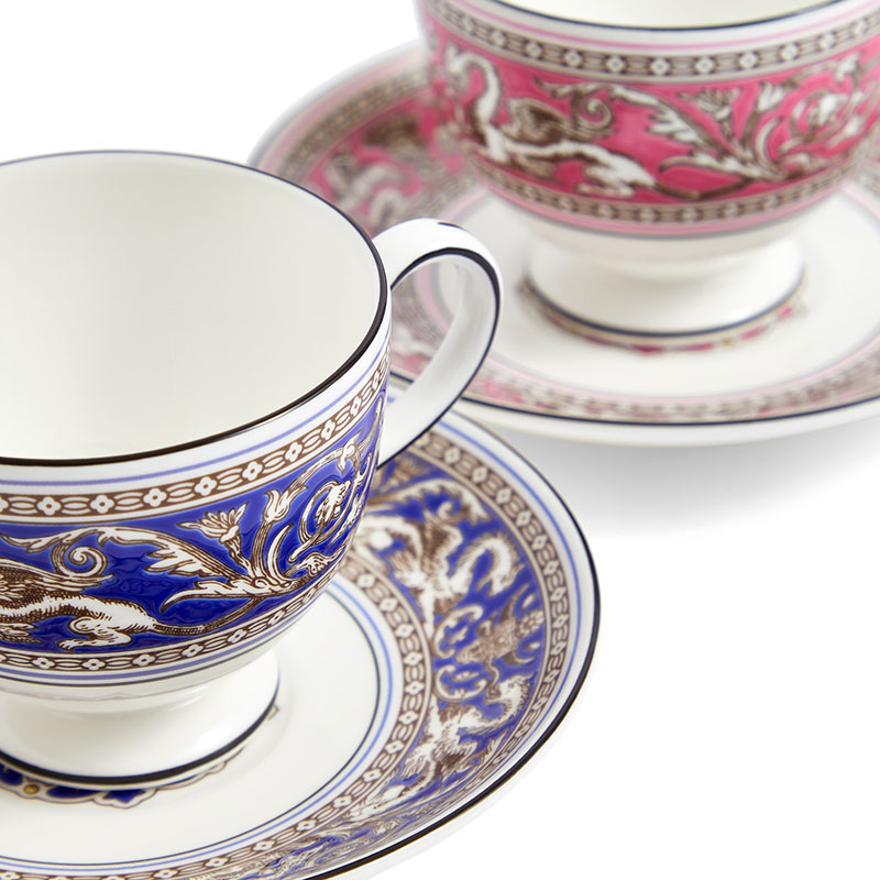 Florentine Set of 2 Teacup and Saucer, 174ml, Mixed-3