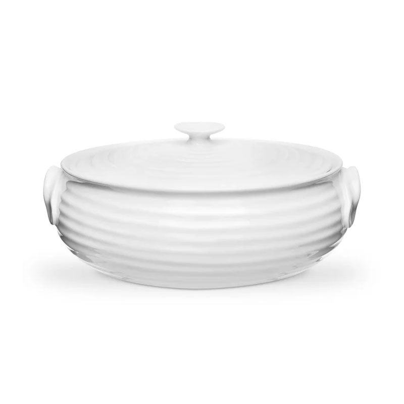 Ceramics Small oval casserole, 1.75 litre, White-0