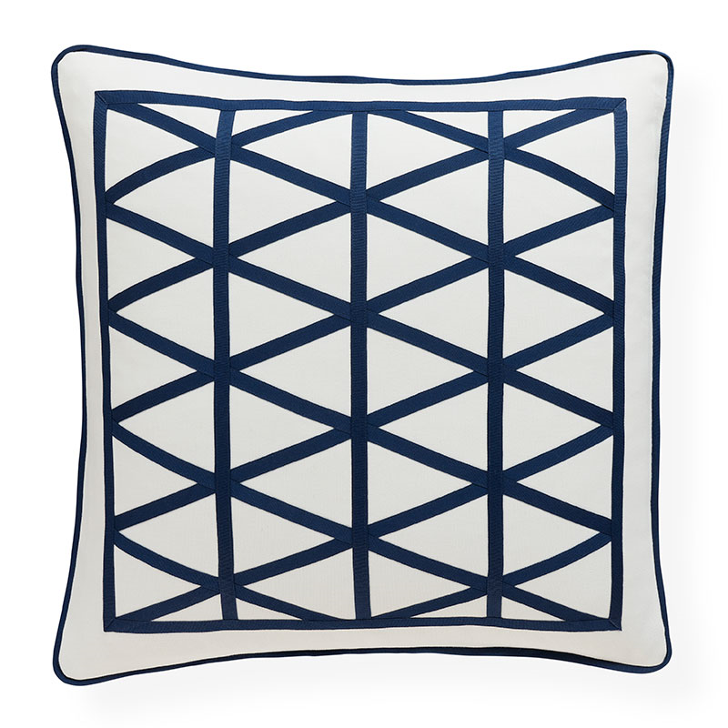 Postiano Outdoor Cushion, 51 x 51cm, Navy/Ivory-0