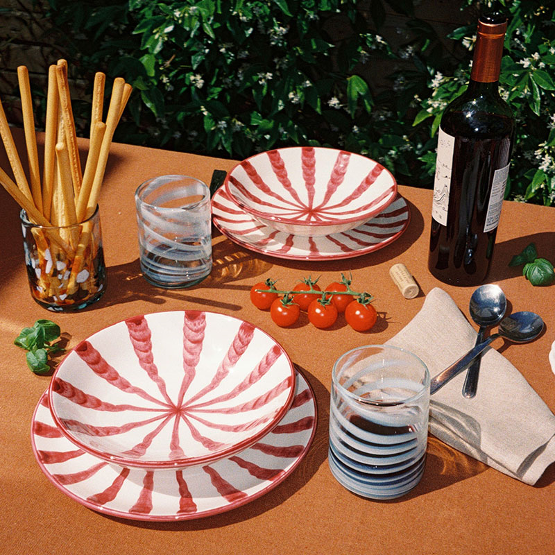 Wave 3 Piece Dinner Set, Grenadine-3