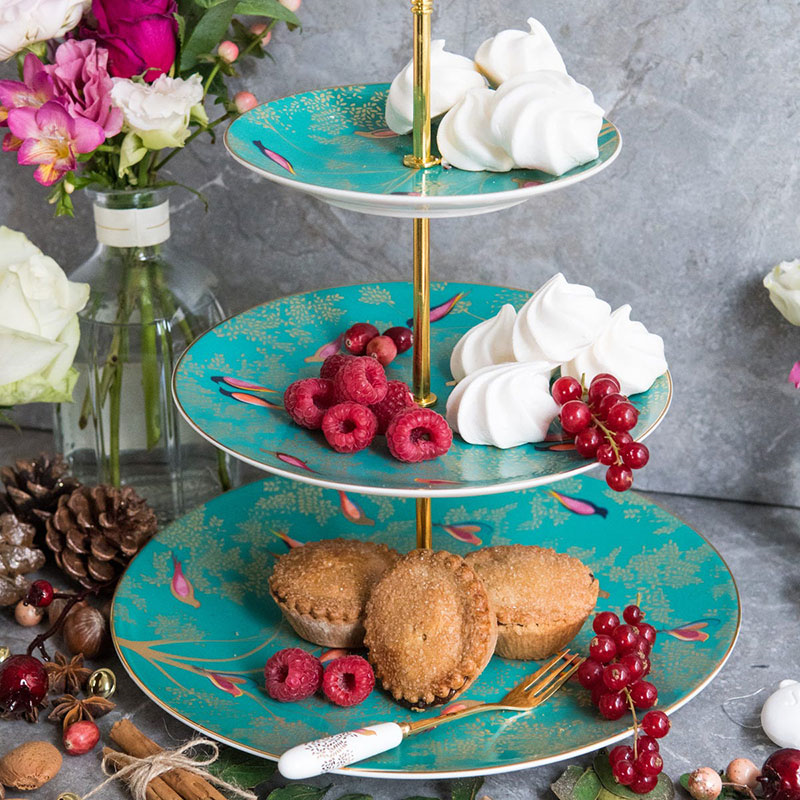 Chelsea Collection 3 tier cake stand, Turquoise-1