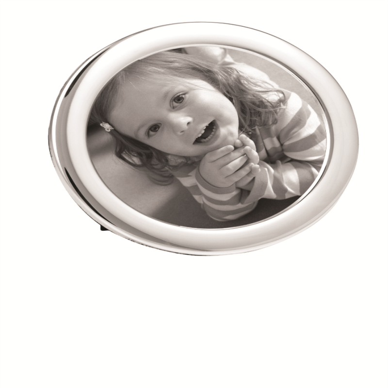 Sterling Silver Photograph Frame, Round 2.5"-0