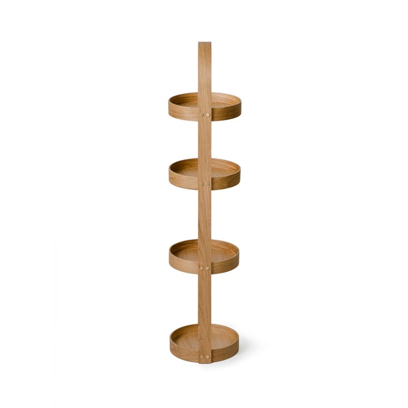 Mezza 4 tier round caddy, H86 x W20.4 x D19.4cm, Oak-3