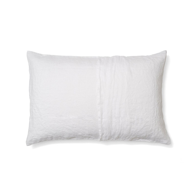 Linen Pair of Standard Pillowcases, Snow-4