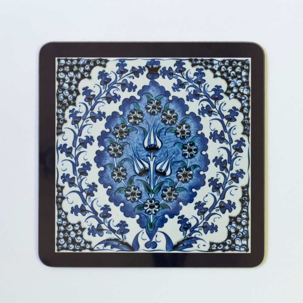 Iznik Bluebell Set of 4 square table mats, 24 x 24cm-0