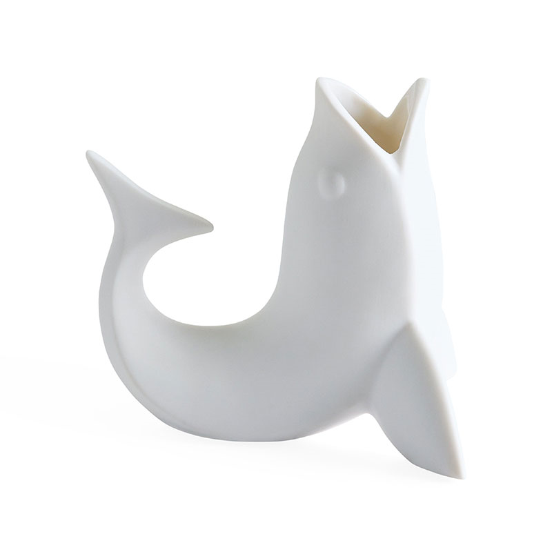 Fish Bud Vase, H10cm, White-0