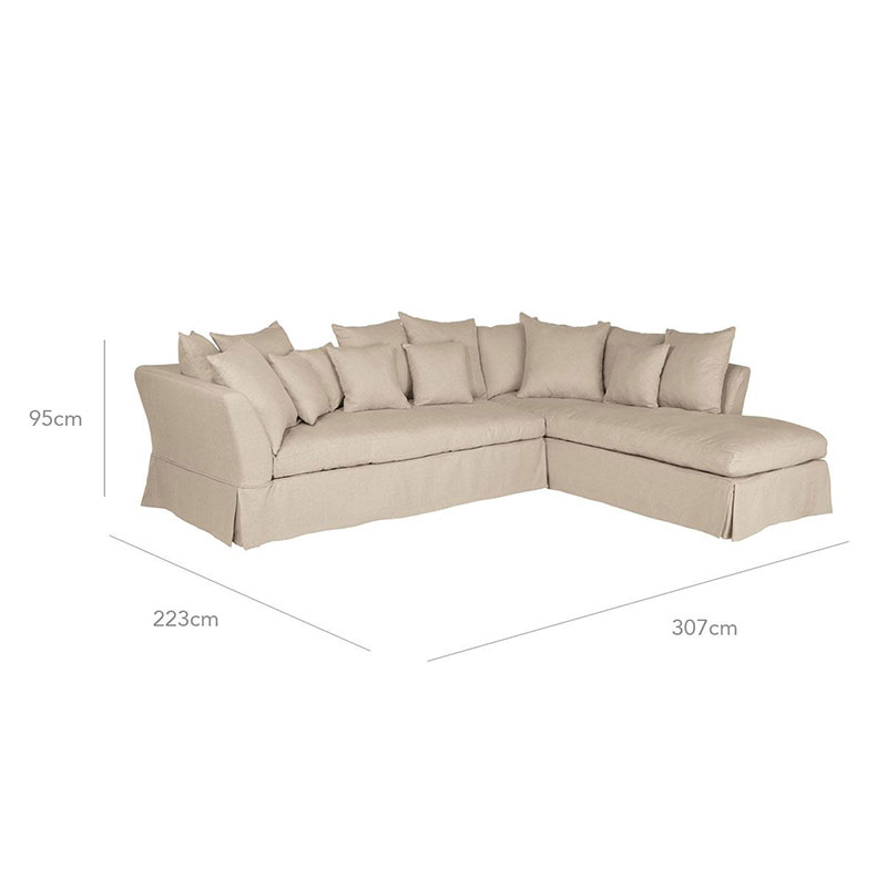 Lamorna Corner sofa, W307 x D223 x H95cm, Natural-2