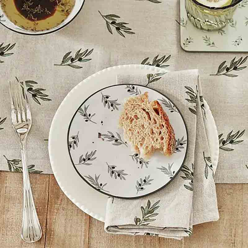 Olive Branch Set of 4 Napkins, Neutral-5