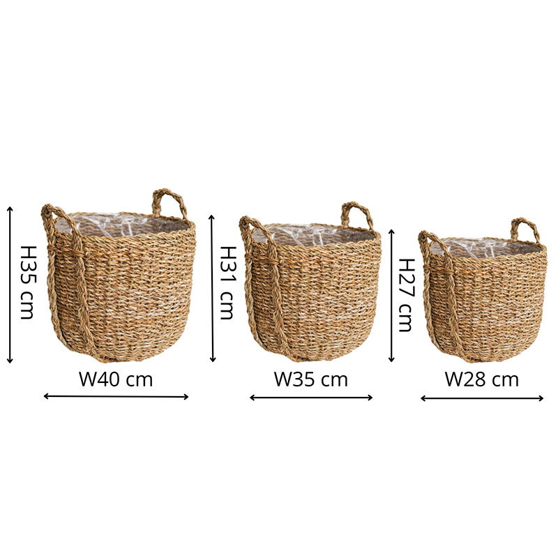 Tenno Set of 3 Baskets, Natural-3