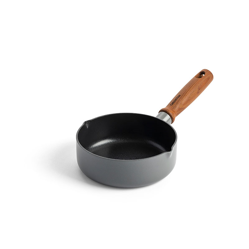 Mayflower Pro Non-Stick Open Saucepan with Pouring Spouts, 16cm, Charcoal Grey-0