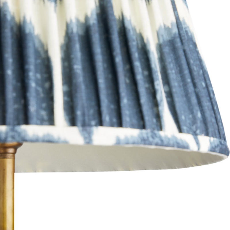 Straight Empire Linen Ikat Shade, 40cm, Navy Yoda-1