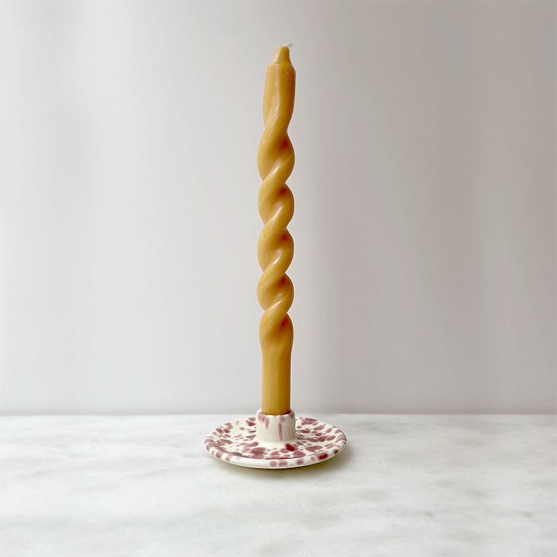 Splatter Candle Holder, Cranberry-0