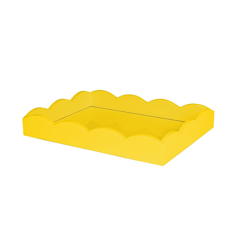 Lacquered Scallop Tray 20 x 28cm, Yellow-1