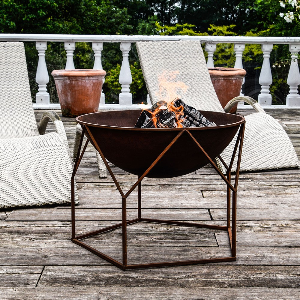 Buckingham Outdoor firebowl, W70cm, Rust-1