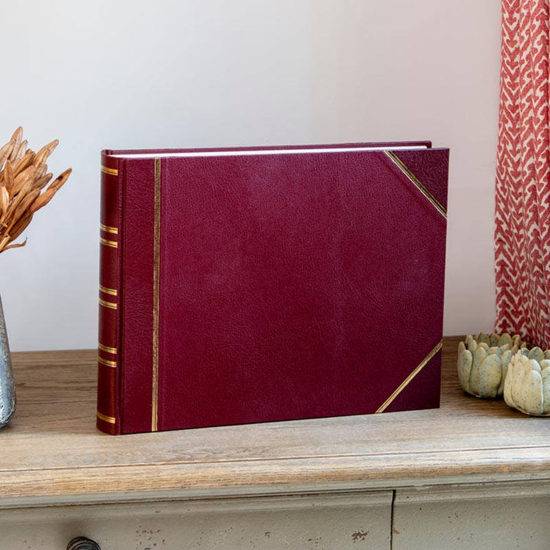 Large Landscape Photograph Album, L30.6 x W39.2cm, Burgundy-0