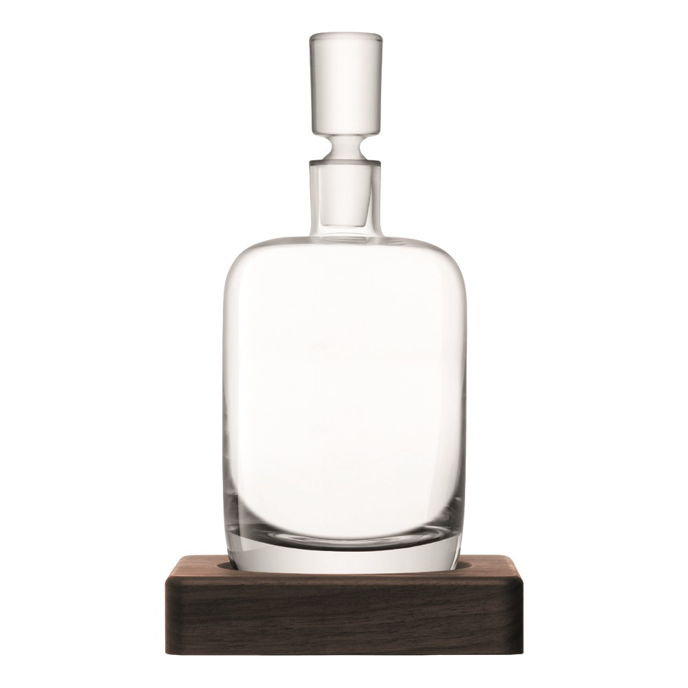 Whisky Renfrew decanter with walnut base, 1.1 litre, clear-1