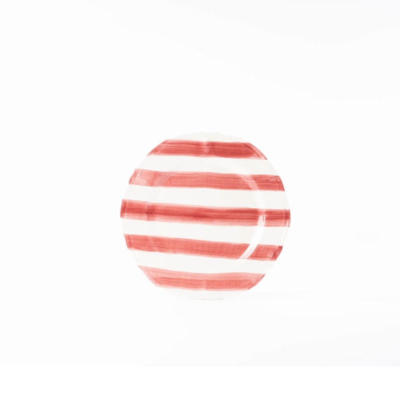 Stripes Plate, D21cm, Red-0