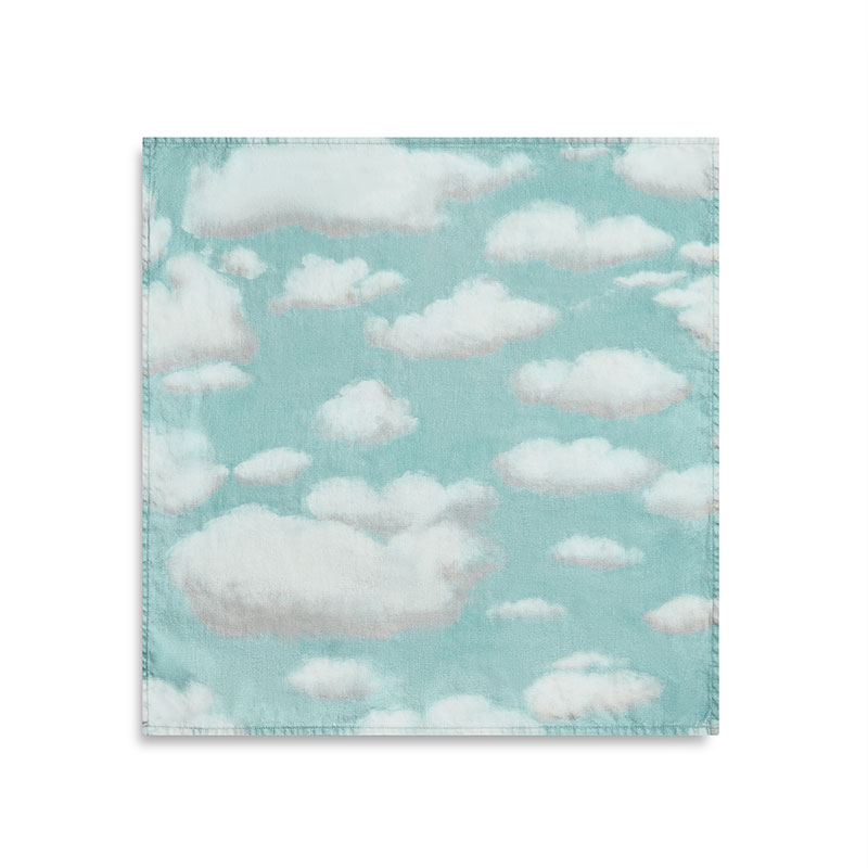 'Nuages' Linen Napkin, 50cm x 50cm, Blue-0