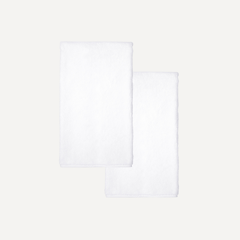 Georgina Straight Pair of Hand Towels, White-0