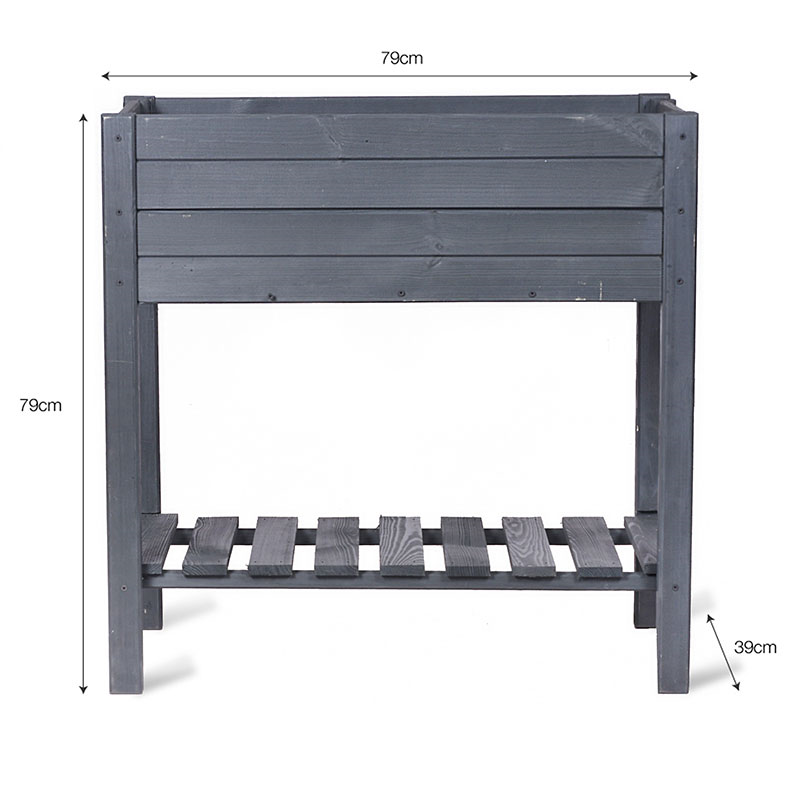 Latchmere Raised Planter, H79cm, Carbon-2