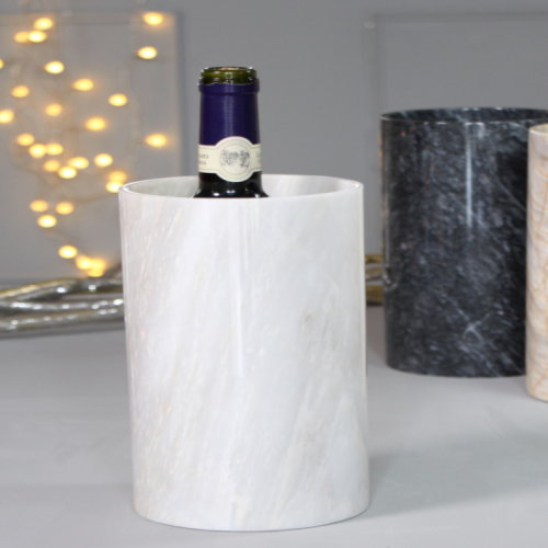 Light Marble Wine Cooler, 23x12cm-0