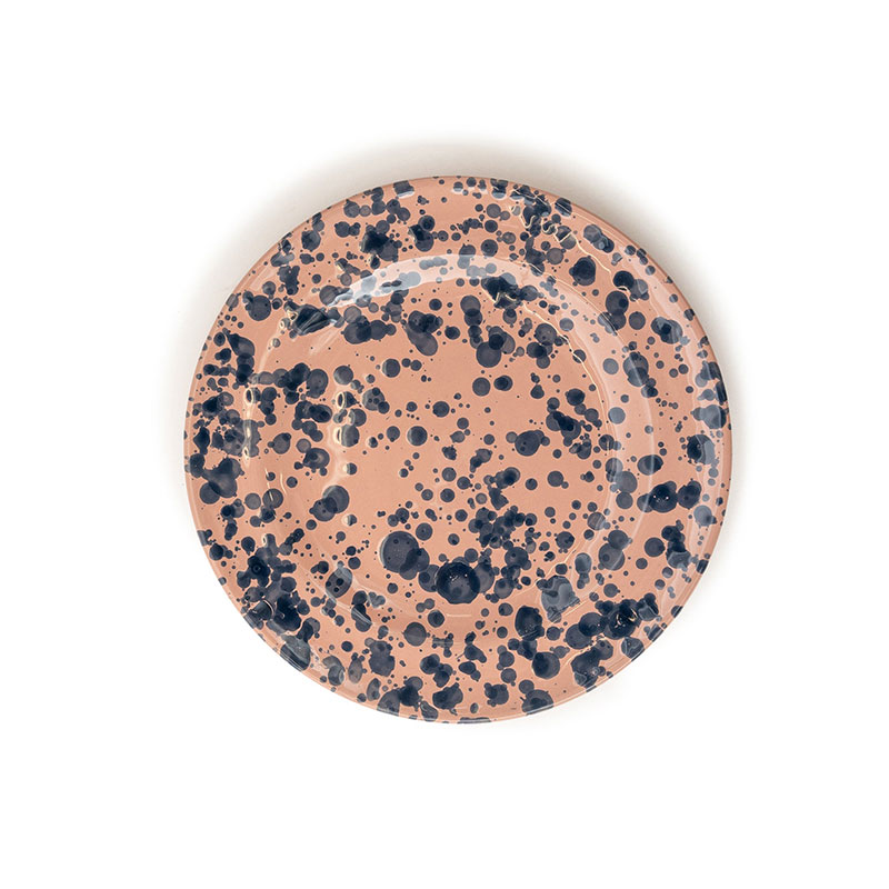 Splatter Side Plate, D20cm, Blue and Pink-0