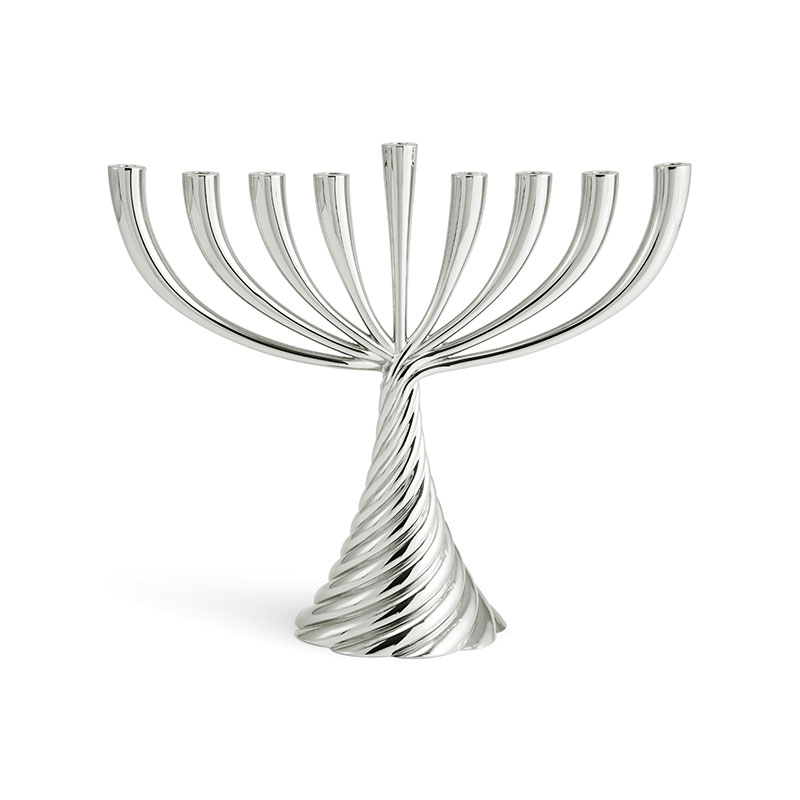 Twist Menorah, H26.5cm, Silver-0