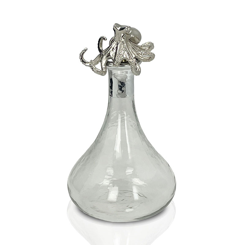 Octopus Decanter with Stopper, D15 x H20.5cm, Nickel-1