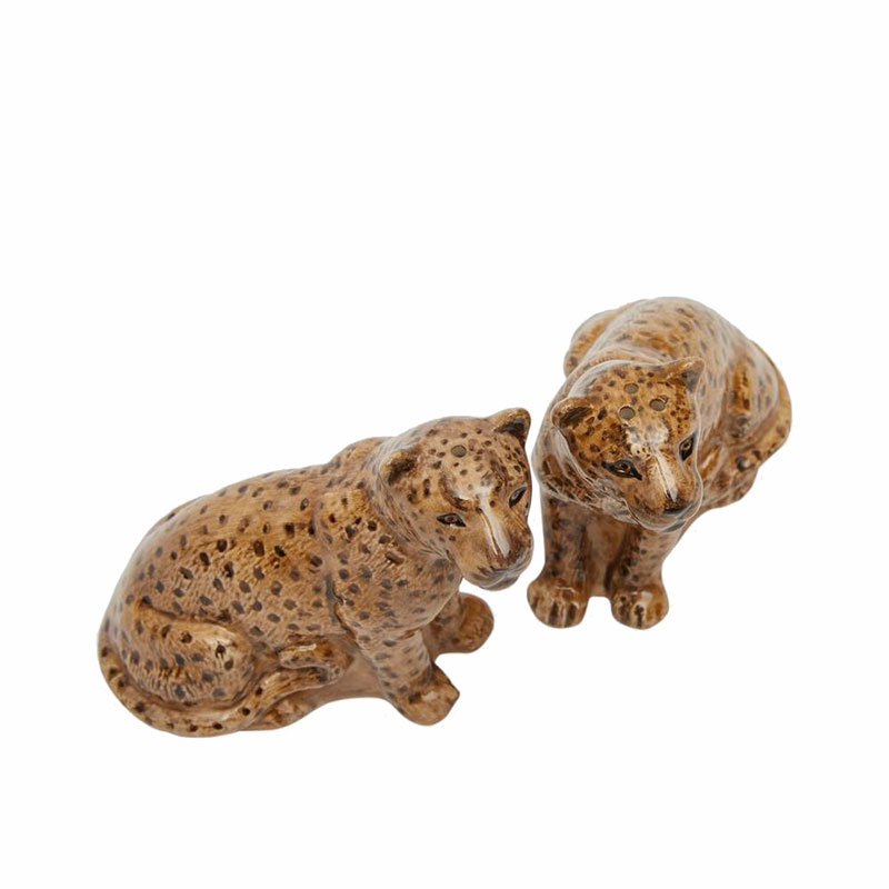 Leopard Salt & Pepper Shakers, H9cm, Yellow-3