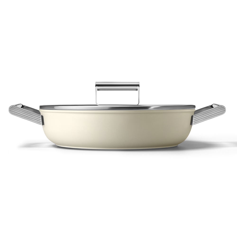 Deep Skillet Pan with Handles, 28cm, Cream-3