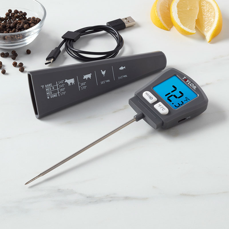 USB Rechargeable Digital Thermometer, Black-0