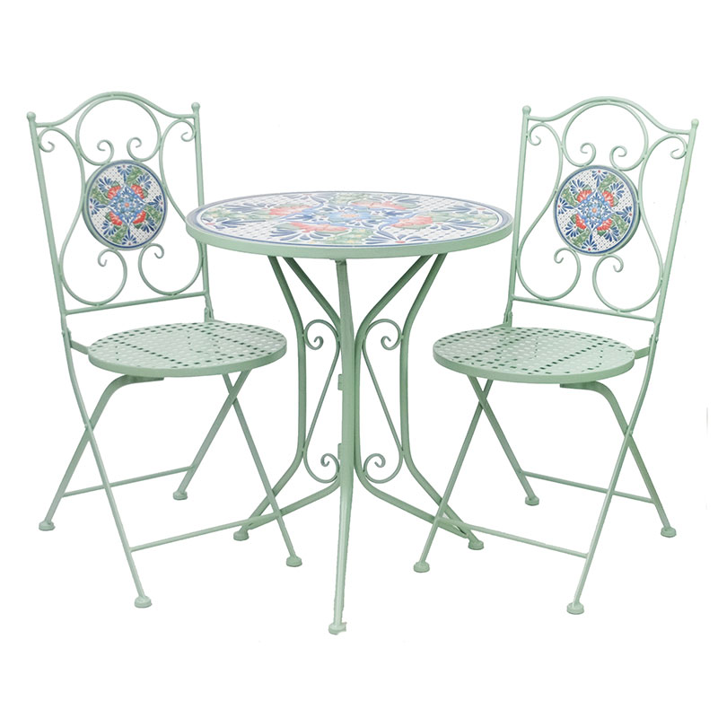 Mosaic 3 Piece Bistro Set, Green-1