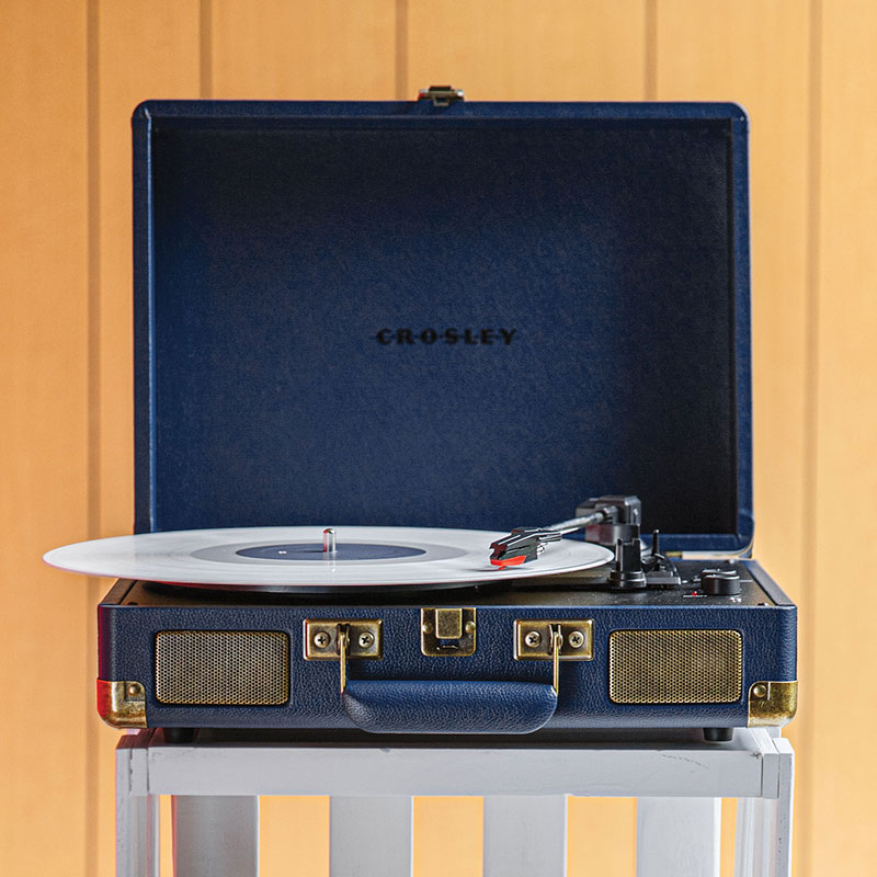 Cruiser Deluxe Plus Portable Turntable, Navy-1