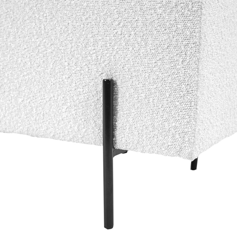 Catania Boucle Storage Bench, White-8