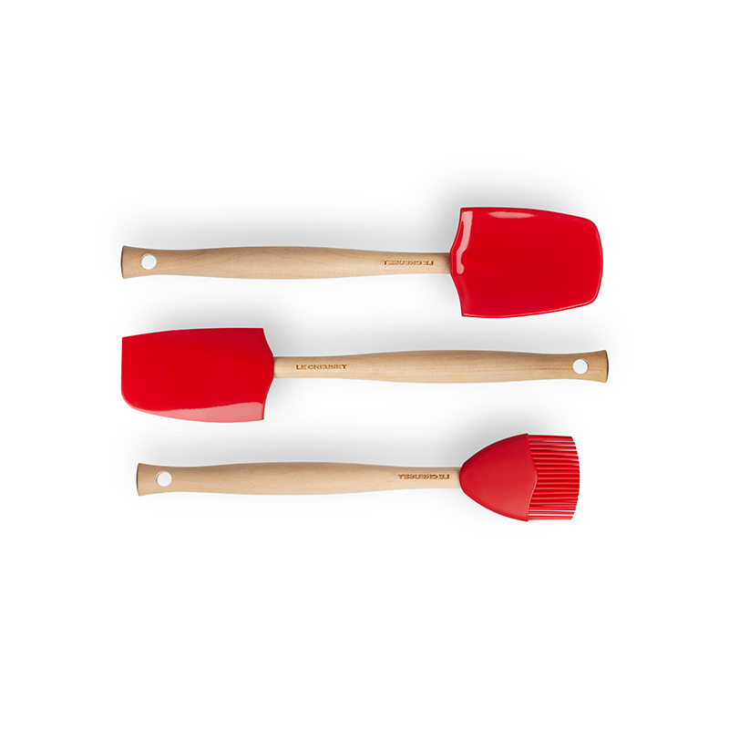 Silicone Utensil Tools, Set of 3, Cerise-1