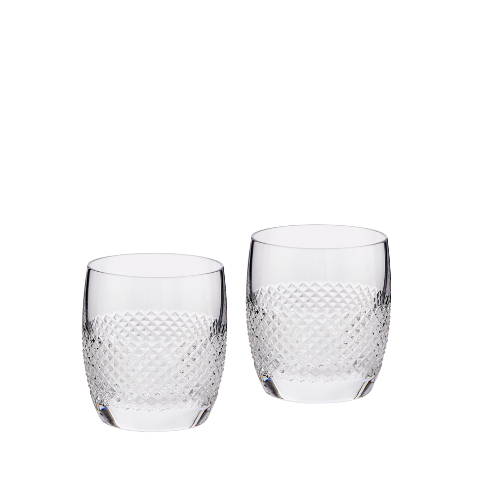 Diamond Mosaic Set of 2 Tumblers, 260ml, Clear-0