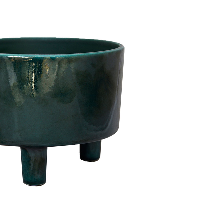 Pisa Bowl planter, H14 x W19 x D19cm, Emerald-5