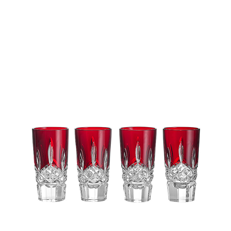 Lismore Set of 4 Shot Glasses, 55ml, Red-0