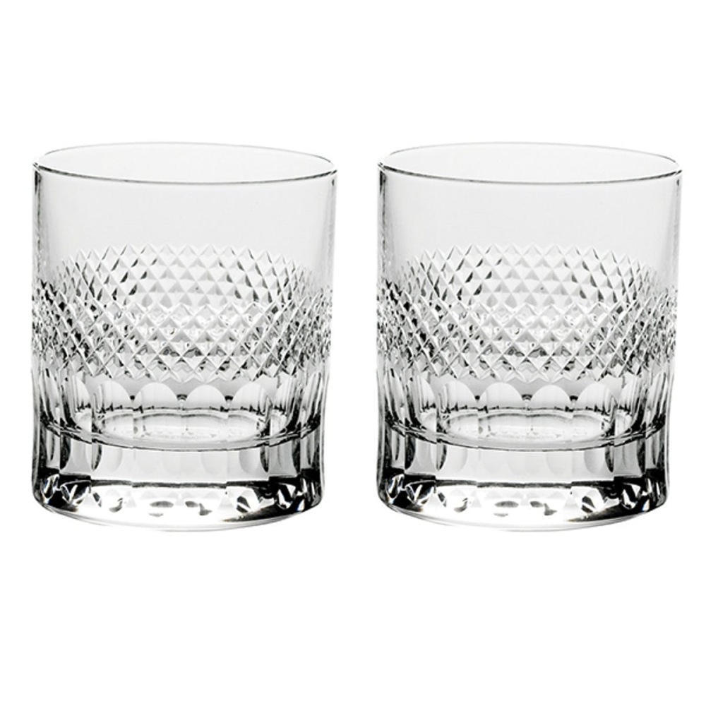 Diamonds Pair of large tumblers, Clear-0