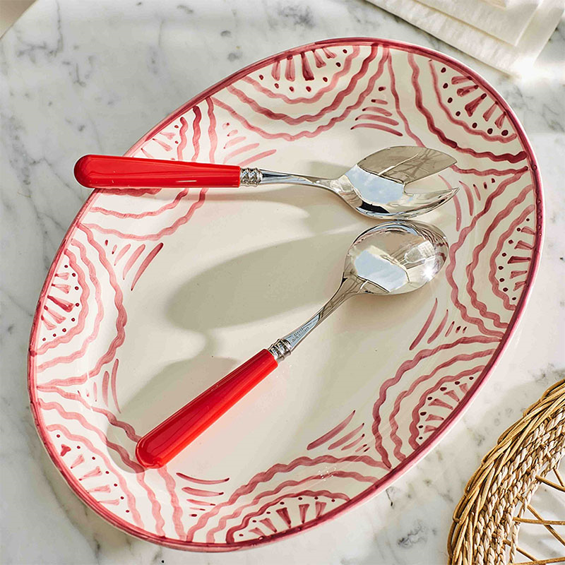 Salad Server Set, Classic Red-2