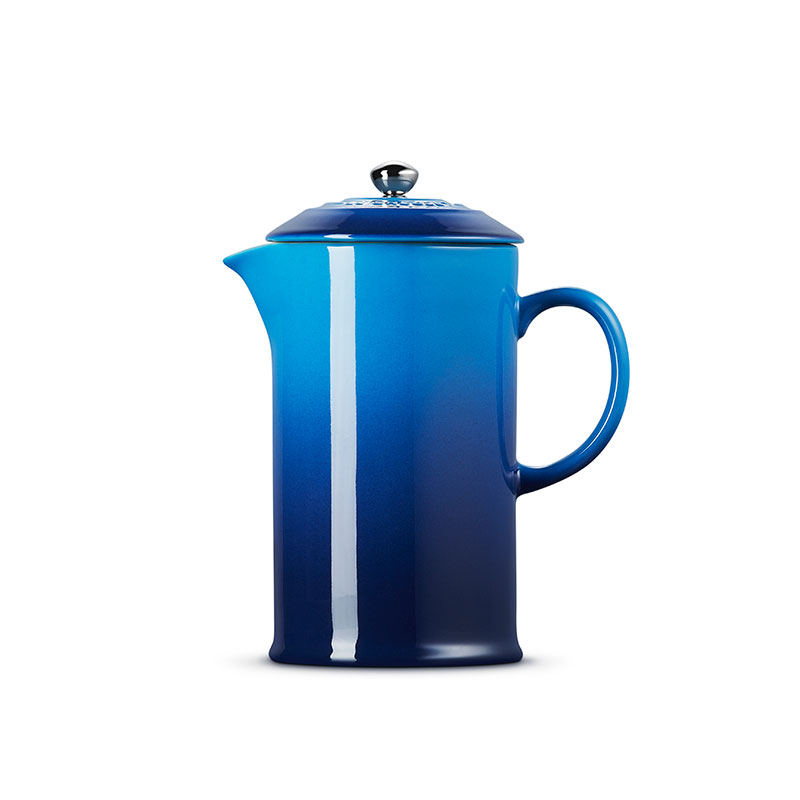 Stoneware Cafetiere with Metal Press, 1L, Azure-2