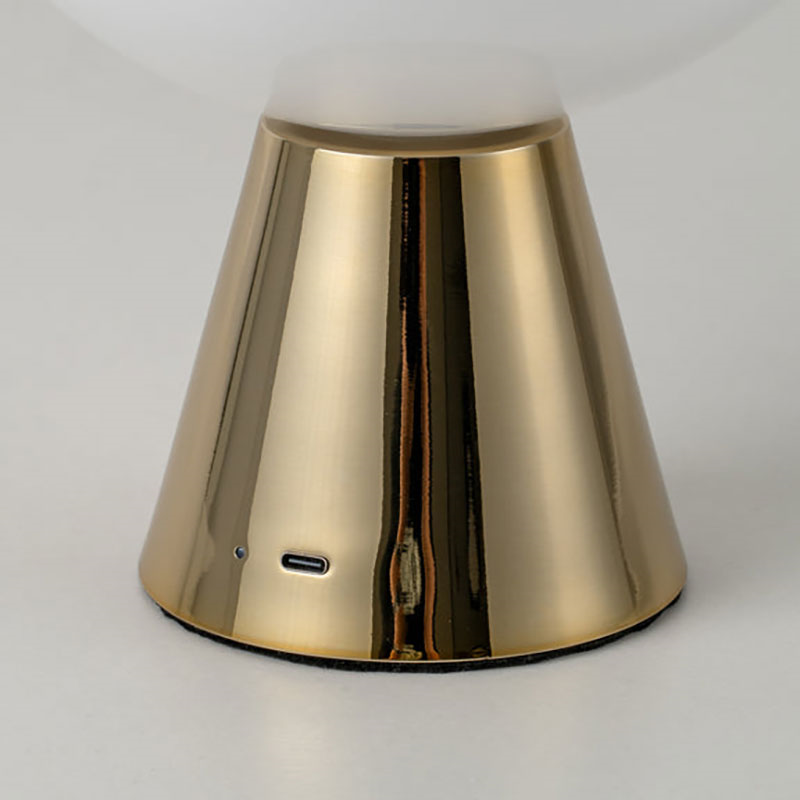 Dome Cordless Table Lamp, H22cm, Brass-4