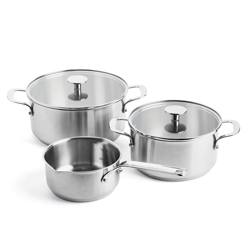 Stainless Steel Sheet 5 Piece Cookware Set, Silver-0