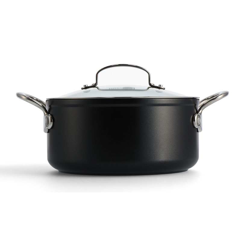 Barcelona Pro Non-Stick Casserole with Lid, 20, Black-0