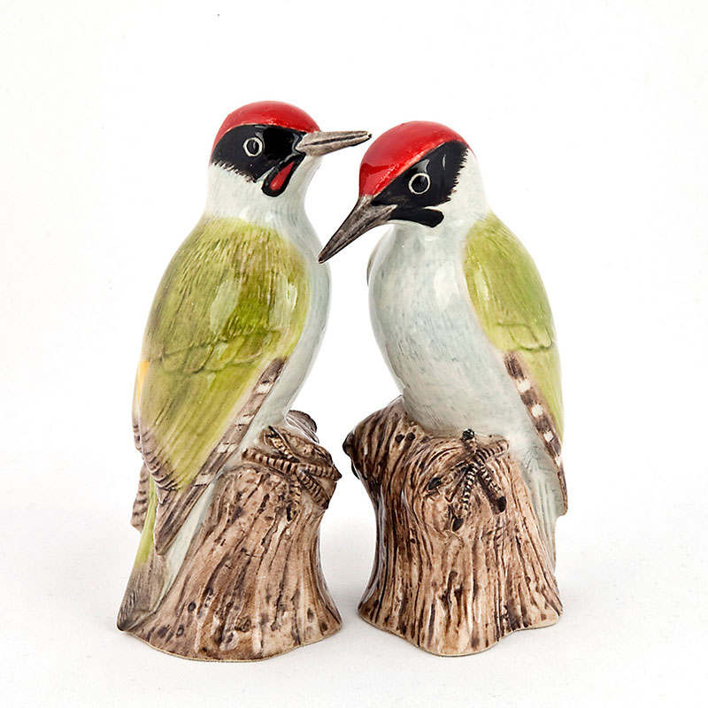 Woodpecker Salt & Pepper Shakers, H10cm, Green-0