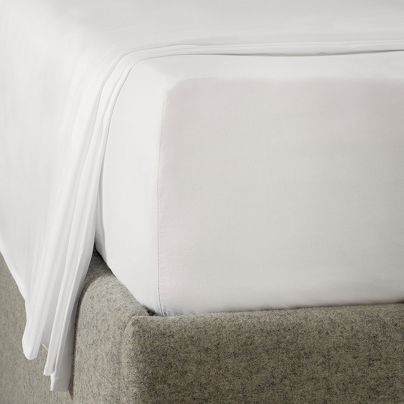 Essentials - 200 Thread Count Egyptian Cotton King fitted sheet, W150 x L200 x D30cm, White-0