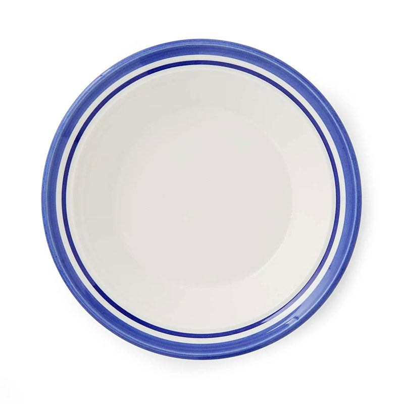 Potter's Stripe Set of 4 Soup Plates, D21cm, Blue-5